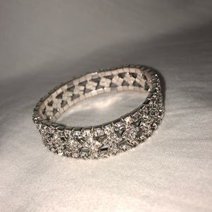 Diamond cuff stretchy bracelet